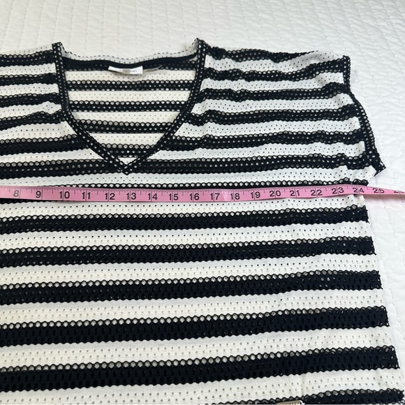 Calvin Klein Black and White Striped Drawstring Dress Beach Cover-Up Size L/XL - Picture 10 of 16